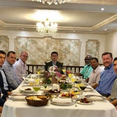 IGE delegation hosted for dinner in Tashkent by Ambassador Vladimir Norov, Director of the President of Uzbekistan’s Institute for Strategic & Regional Studies (ISRS) in advance of MOU signing. 
